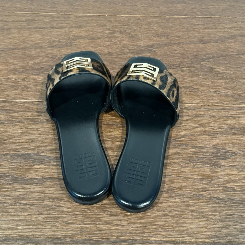 Givenchy Women’s Black/Brown 4G Flat Sandals Size 37/7