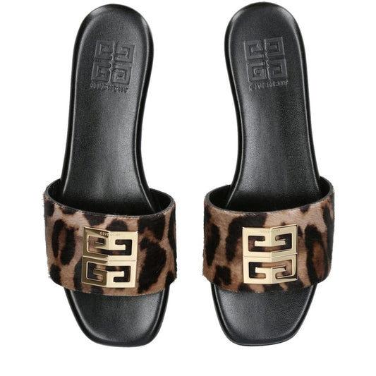 Givenchy Women’s Black/Brown 4G Flat Sandals Size 37/7