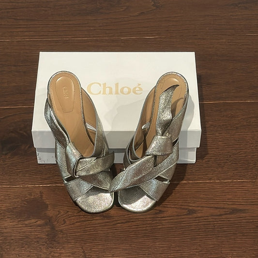 Chloe Women’s Grey Glitter Sandals Size 39/9