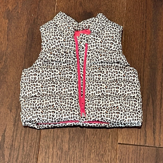 Gap Girls Puffer Leopard Vest Size 0-6 months