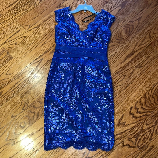 Tadashi Shoji Woman’s Blue Sequin Dress Size 4P