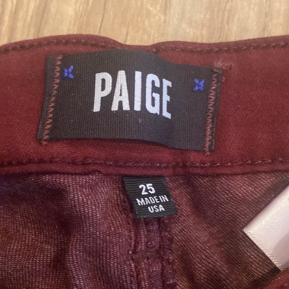 PAIGE Women’s Maroon Skinny Jeans Size 25