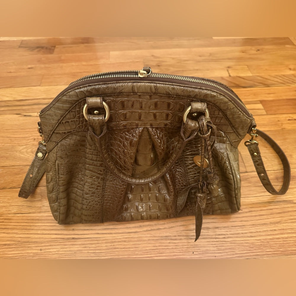 NWT Brahmin Brown Crocodile Embossed Women's Bag and Wallet