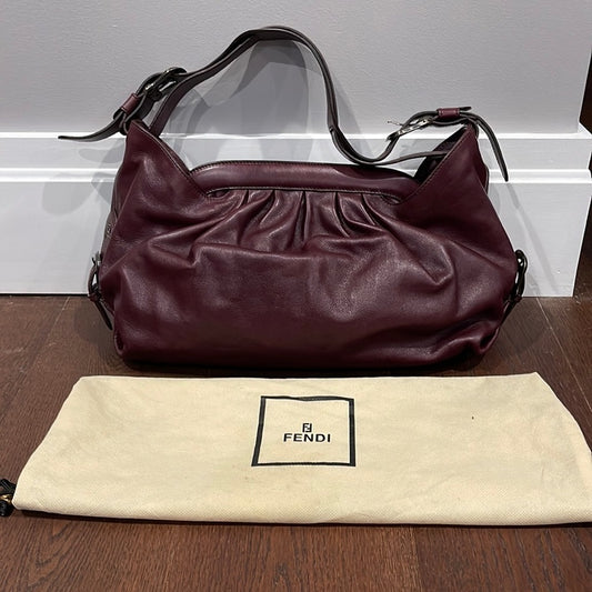 Fendi Hobo Doctor Bag Wine Color