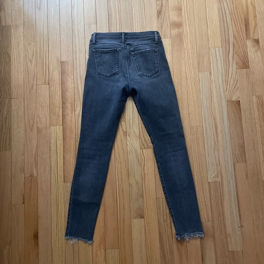 J Brand Dark Grey Skinny Ripped Jeans Size 27