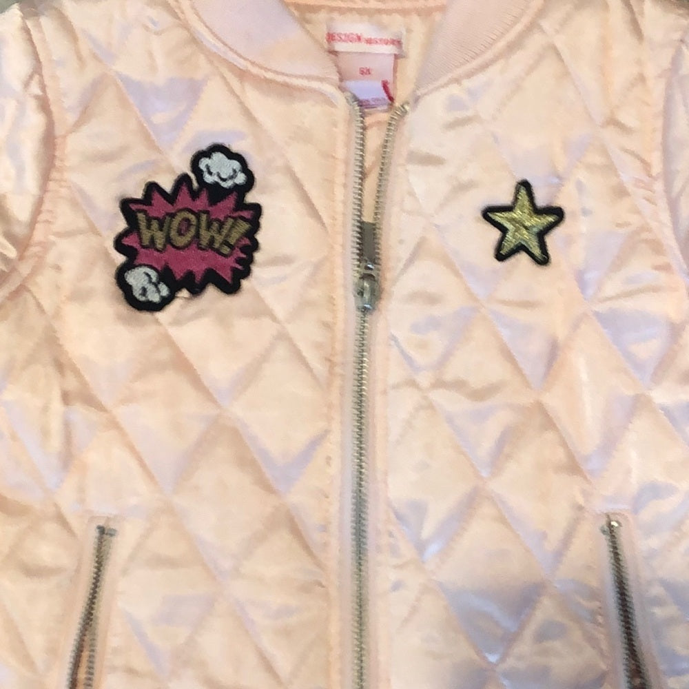 Design History Girls Pink Bomber Size 6X