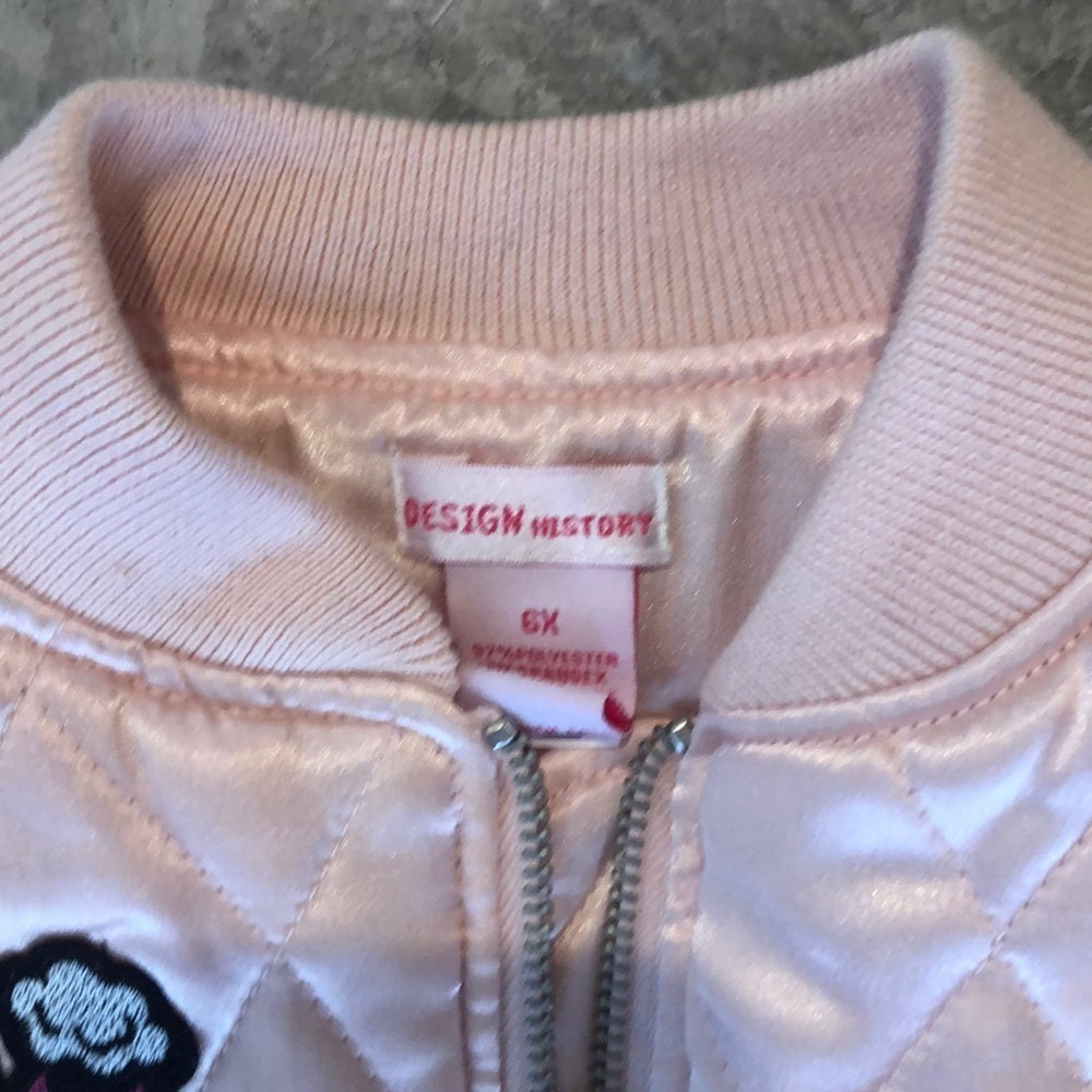 Design History Girls Pink Bomber Size 6X