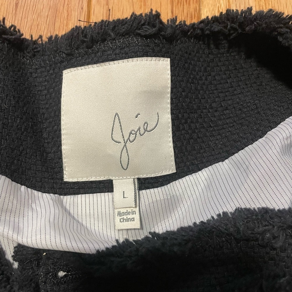 Joie Black Jacket with White Inner Lining Size Large