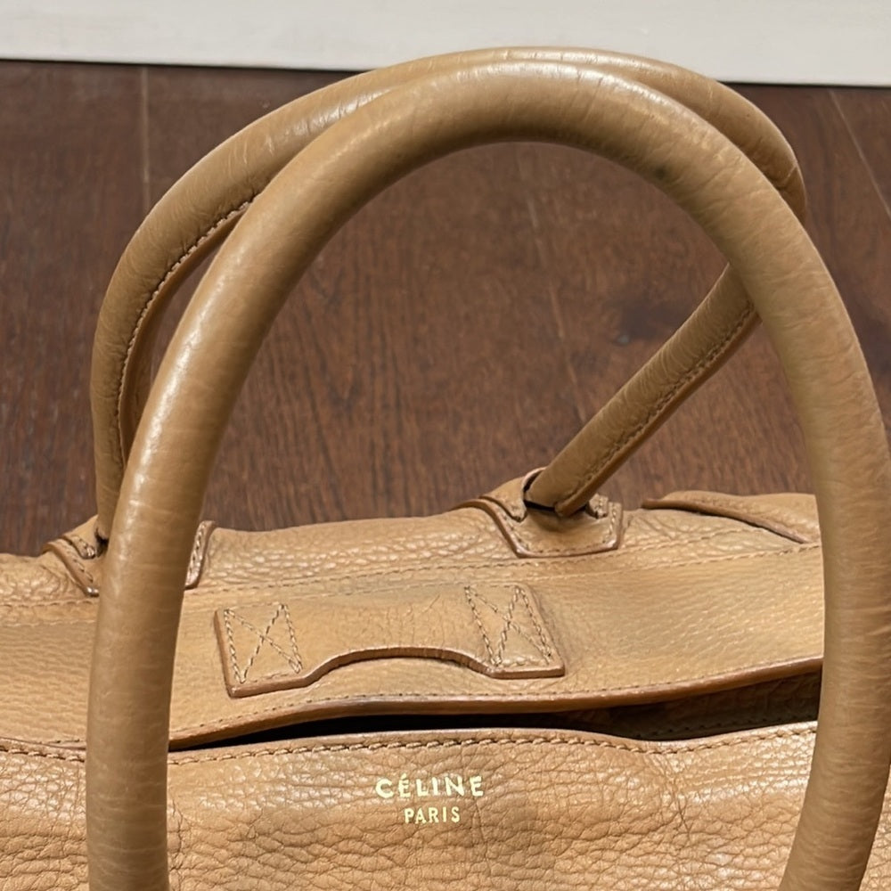 Celine Tan Leather Mini Luggage Tote