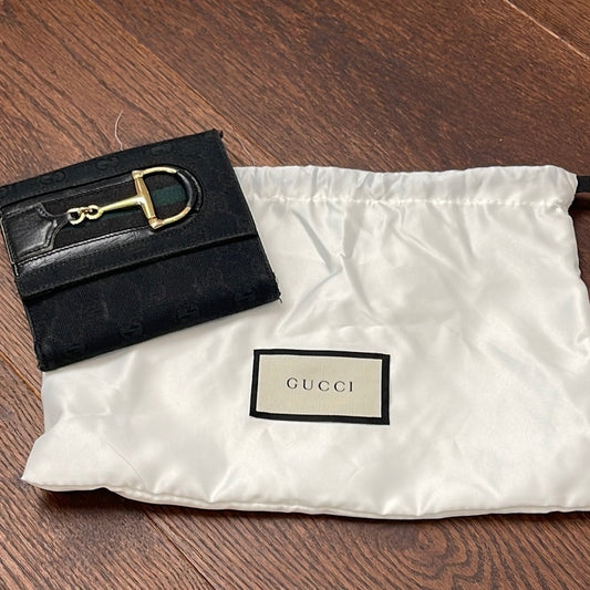 Gucci Women’s Horsebit Black Canvas Wallet