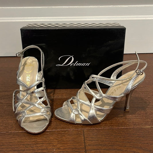Delman Women’s Silver Sandals Size 7.5