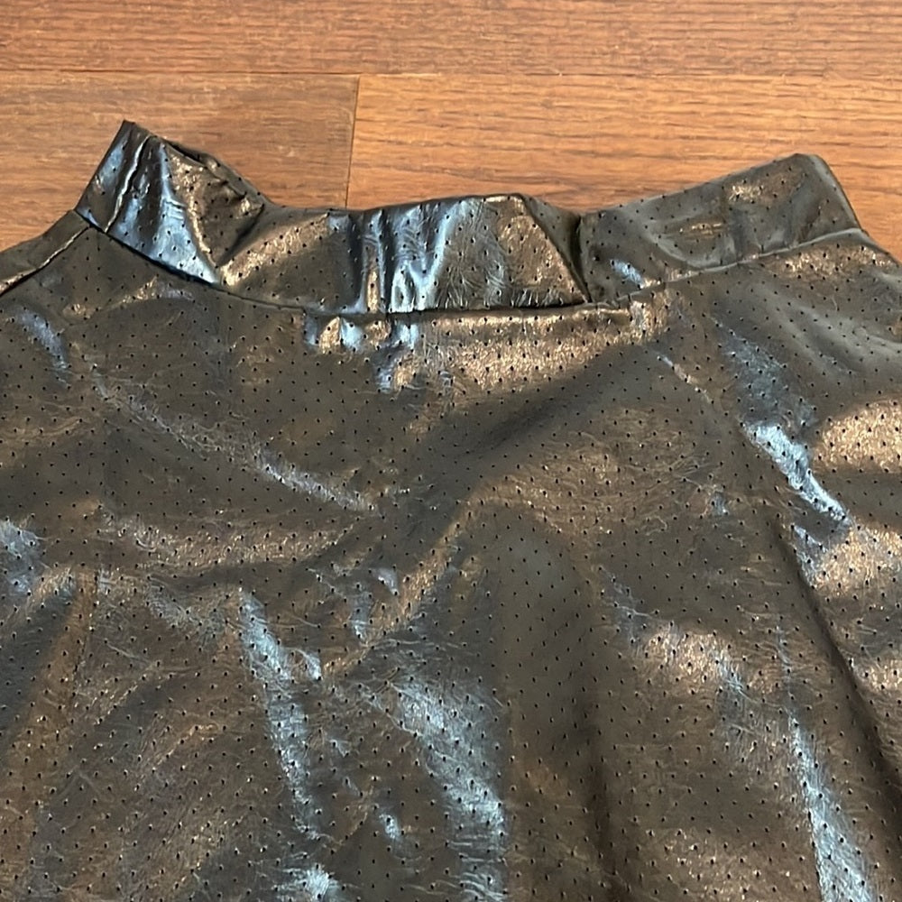 So Nikki Black Pleater Perforated Girls Skirt Size 14