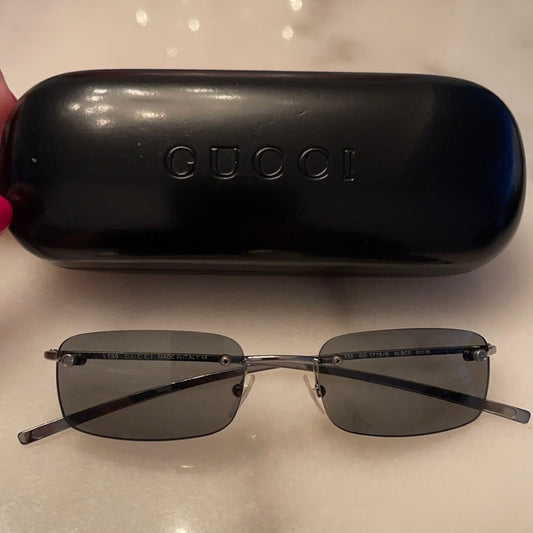 Gucci Women’s Sunglasses Black Lenses Silver Frame