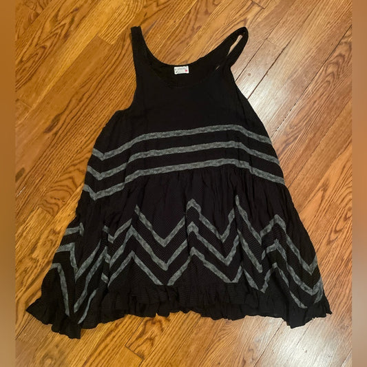 Free People Black and Grey Tank Top Dress Size Large