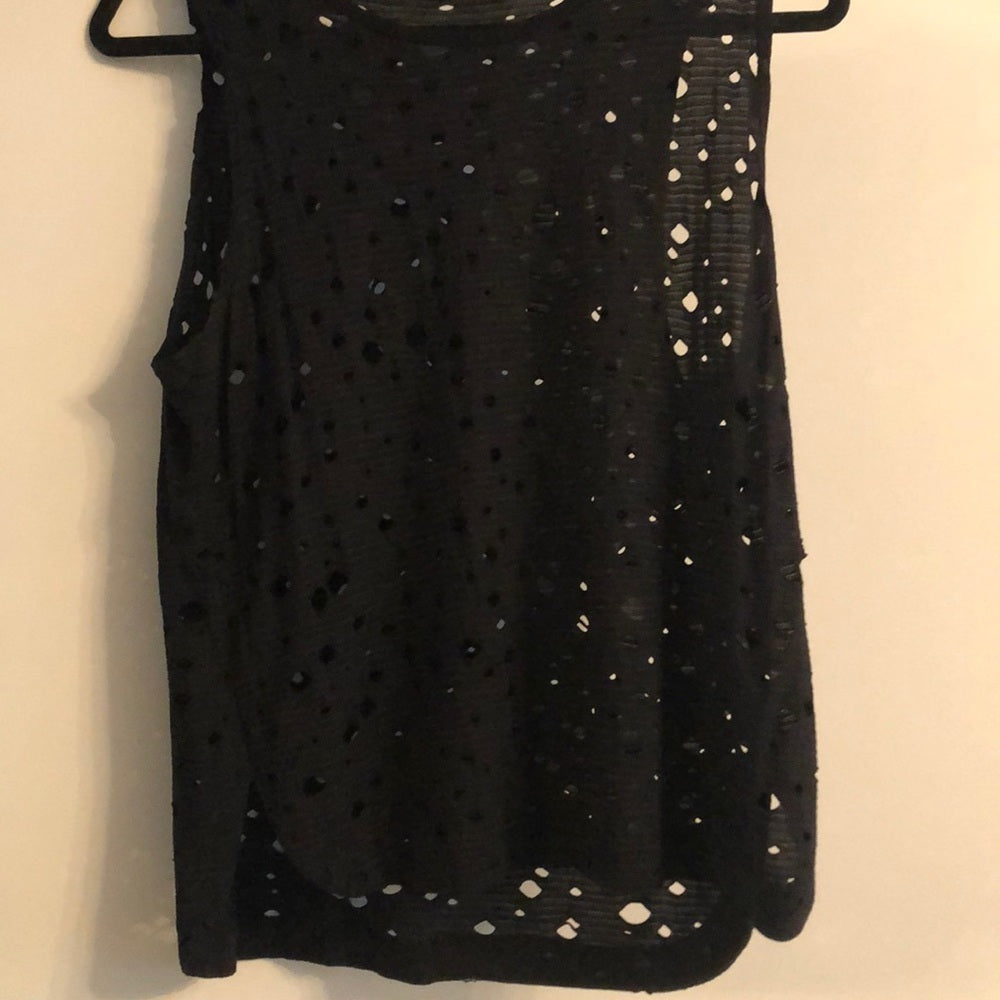 Twenty Black Tank Top with holes Size M