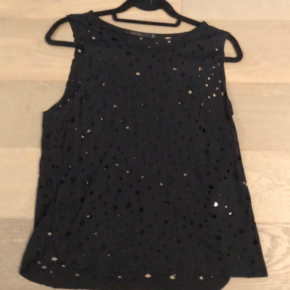 Twenty Black Tank Top with holes Size M