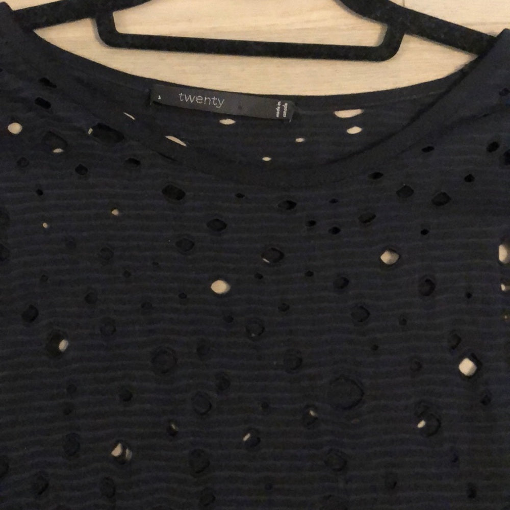 Twenty Black Tank Top with holes Size M