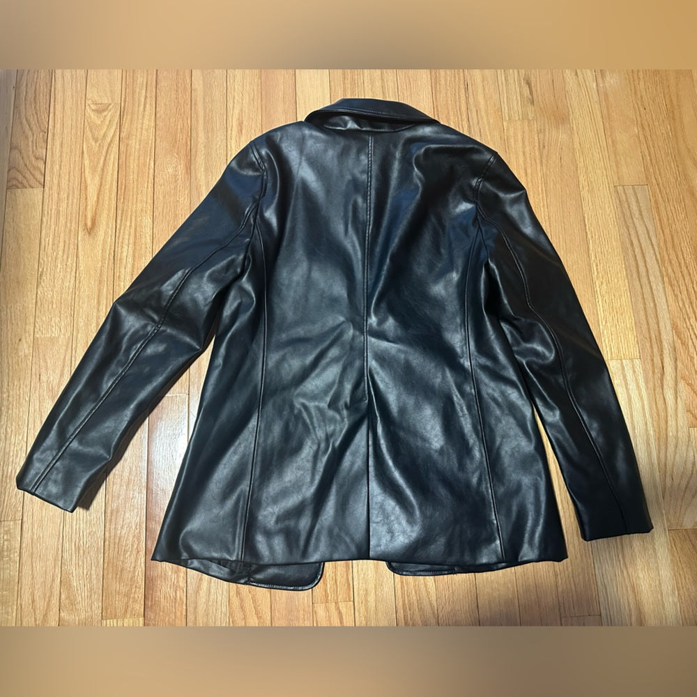 NWT GAP Women's Black Leather Jacket Size XS