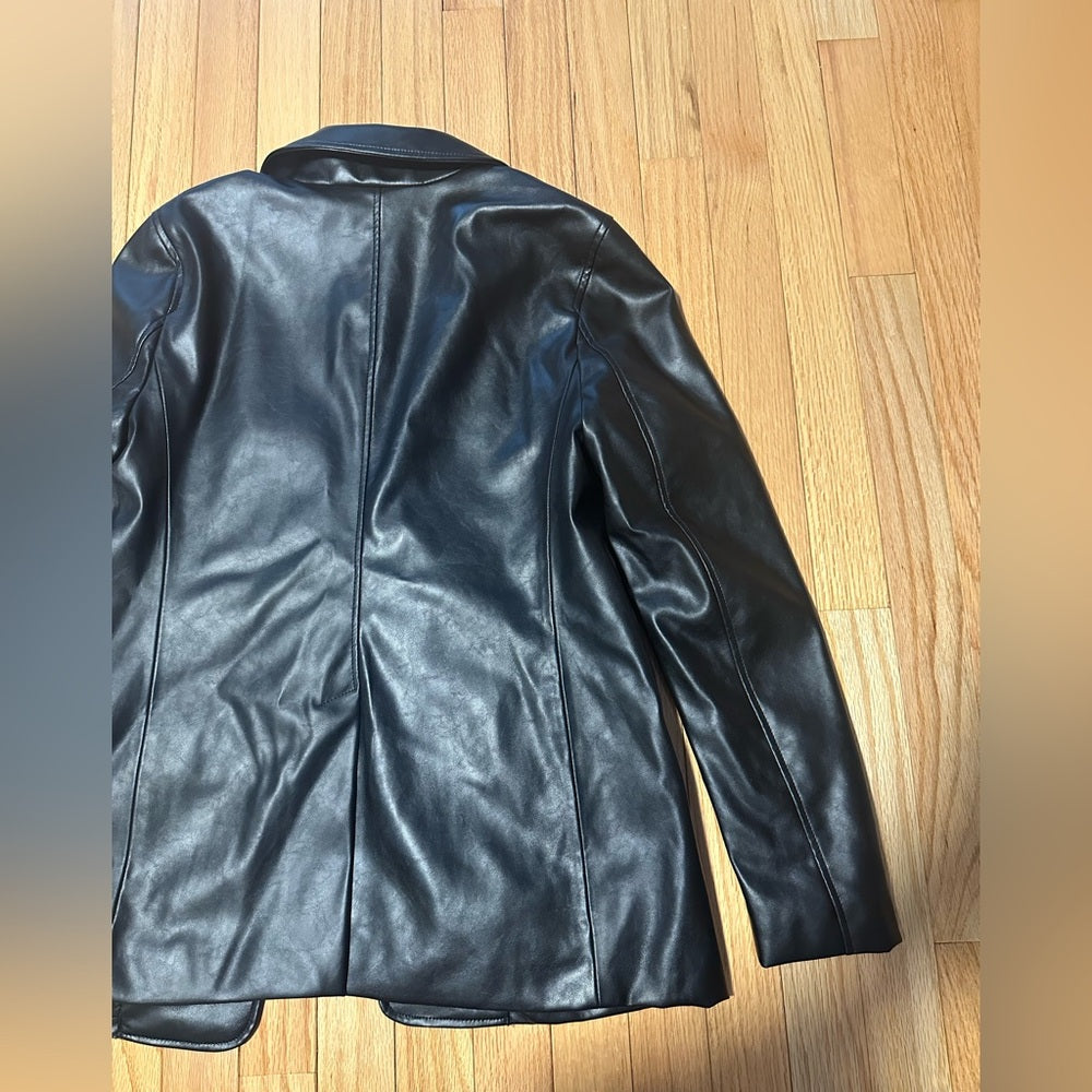 NWT GAP Women's Black Leather Jacket Size XS