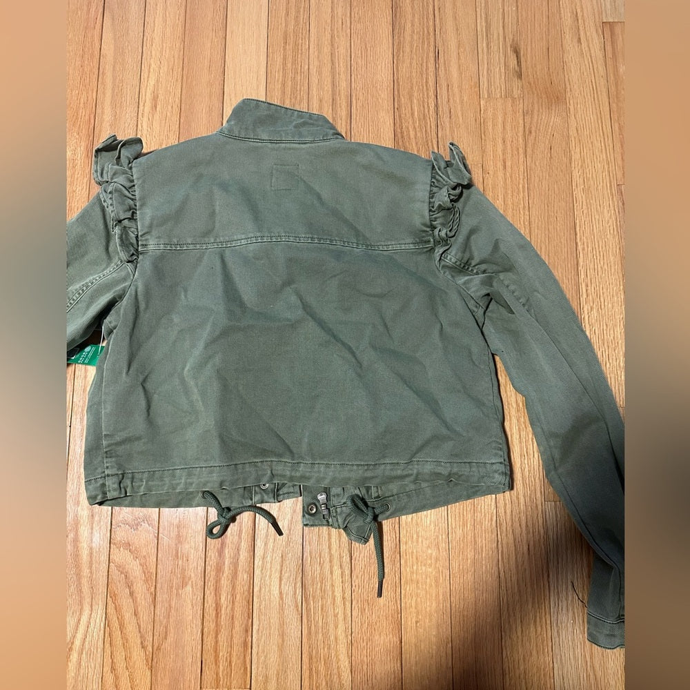 NWT Gap Olive Green Ruffle Jacket Size XS