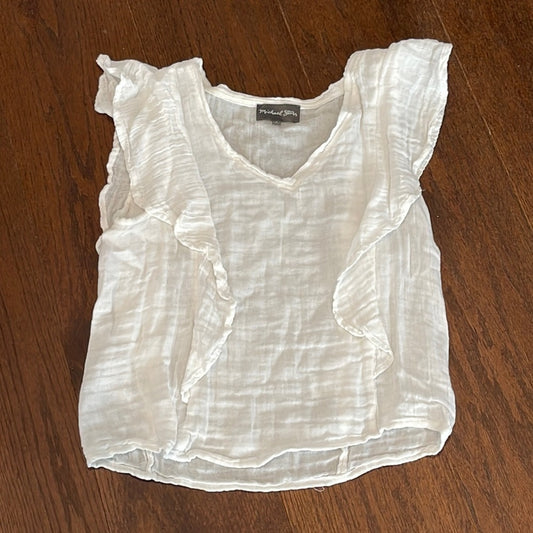 Michael Stars White Cotton Sleeveless Top Size Small