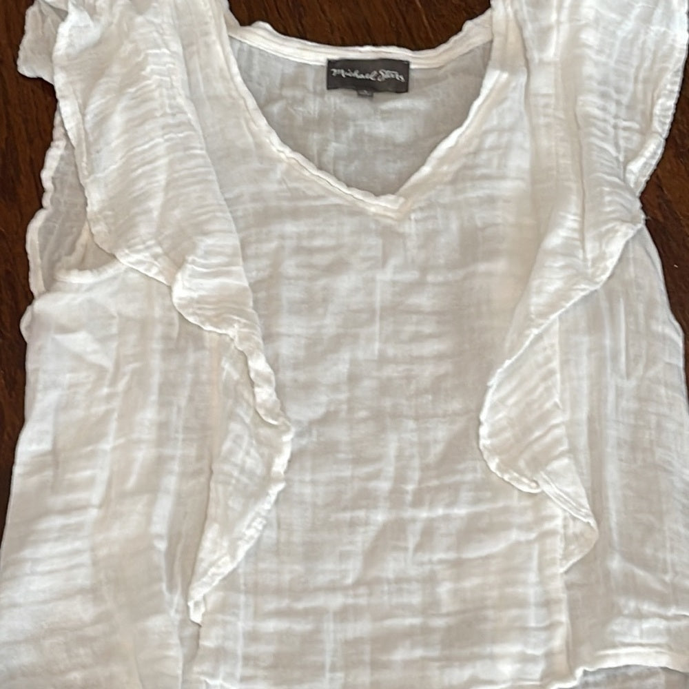 Michael Stars White Cotton Sleeveless Top Size Small