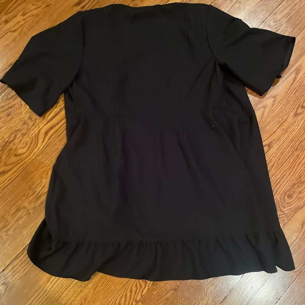 Top Shop Black Open Tee Shirt Size 14