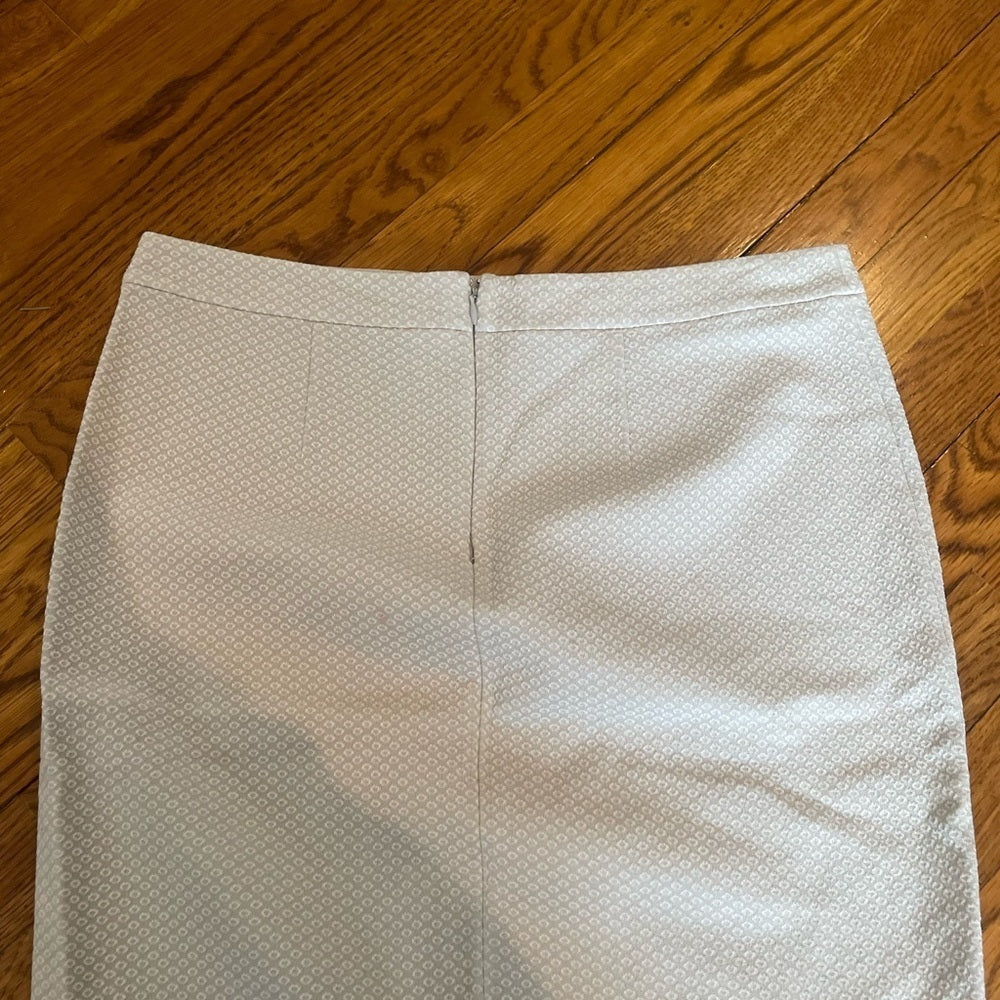 Armani Collezioni Beige White Pencil Skirt Size 12