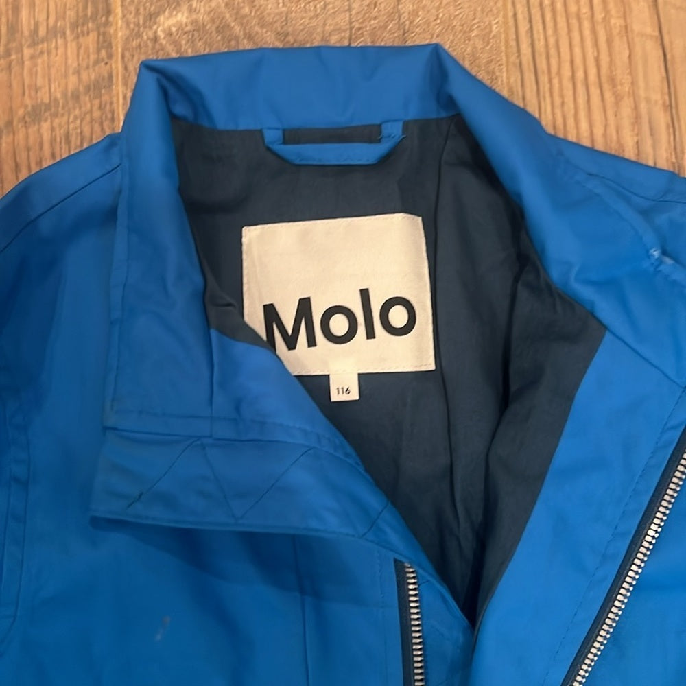 Molo Kids Blue Rain Jacket Size 6