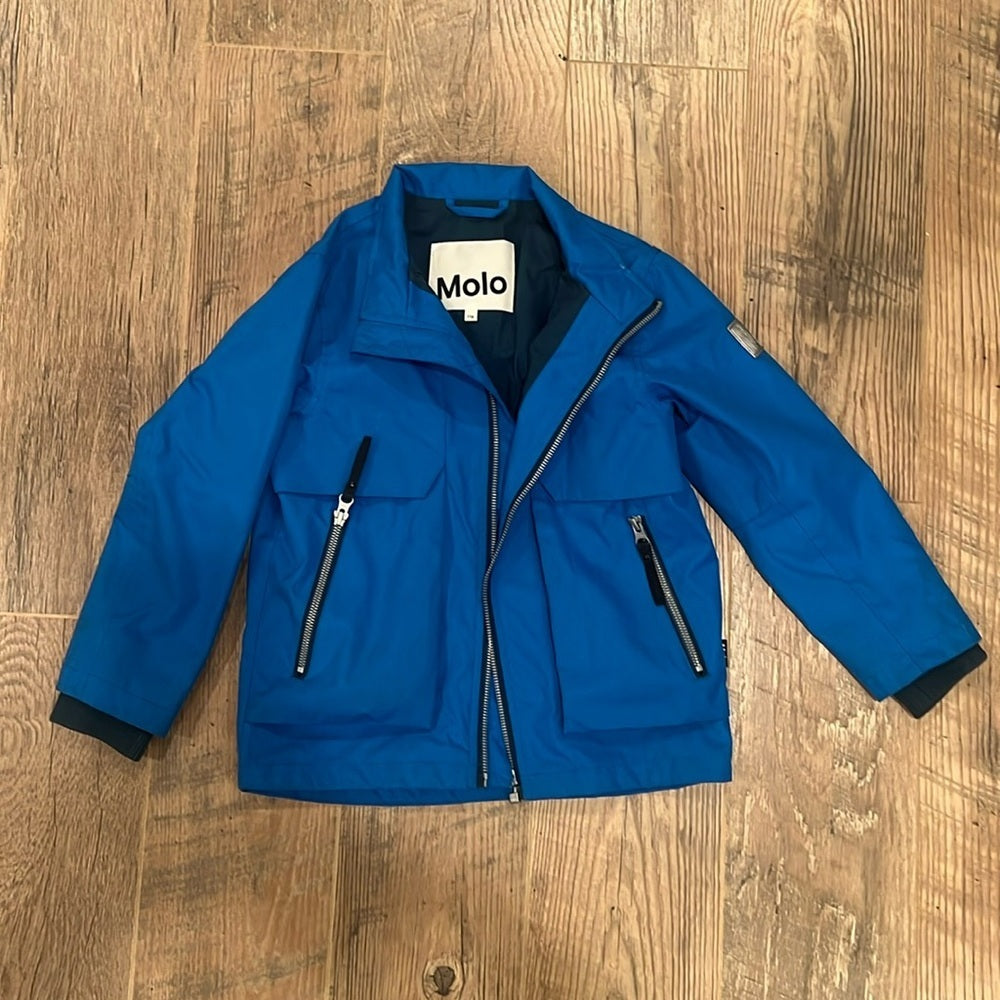 Molo Kids Blue Rain Jacket Size 6