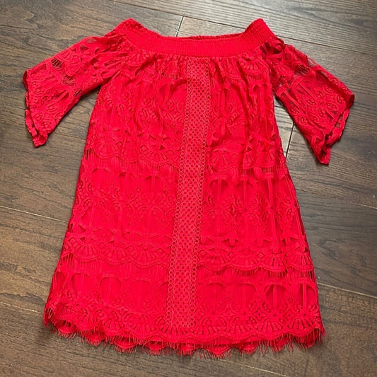 Miami Red Lace Mini Dress Size XS
