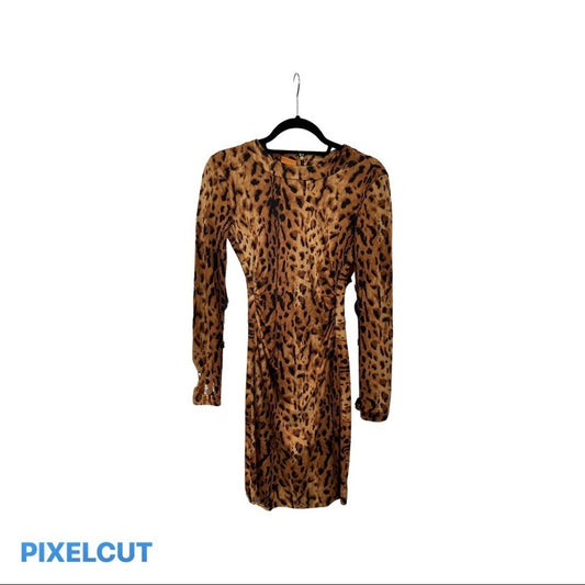 Tory Burch Leopard Long Sleeve Dress Size XS