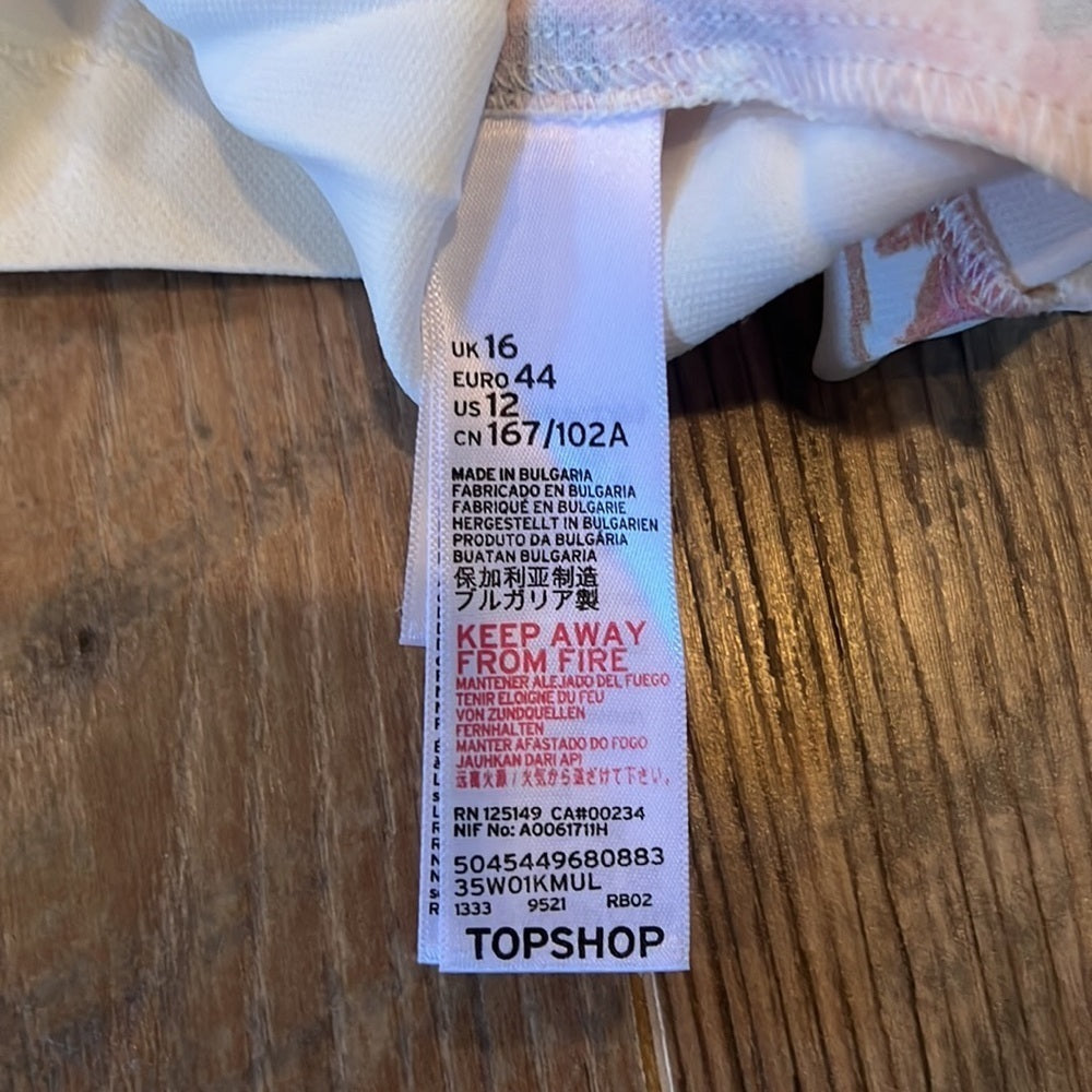 NWT TOPSHOP Woman’s White Floral Dress Size 12