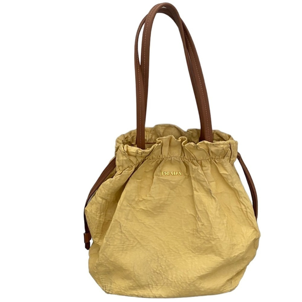 PRADA Yellow Drawstring Napa tote