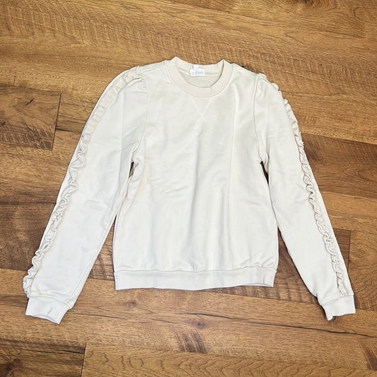 Cami NYC Women’s Cream Sweatshirt With Ruffled Sleeves Size XS
