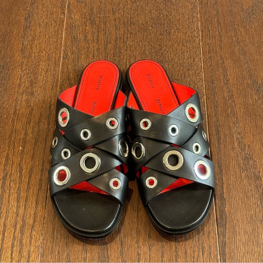 Proenza Schouler Women’s Black Leather Sandals Size 37 / 7