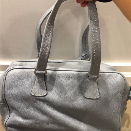 Prada Shoulder Powder Blue Leather Bag