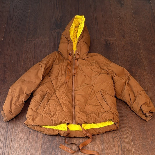 Essentiel Antwerp Women’s Brown Hooded Puffer Jacket Size Small