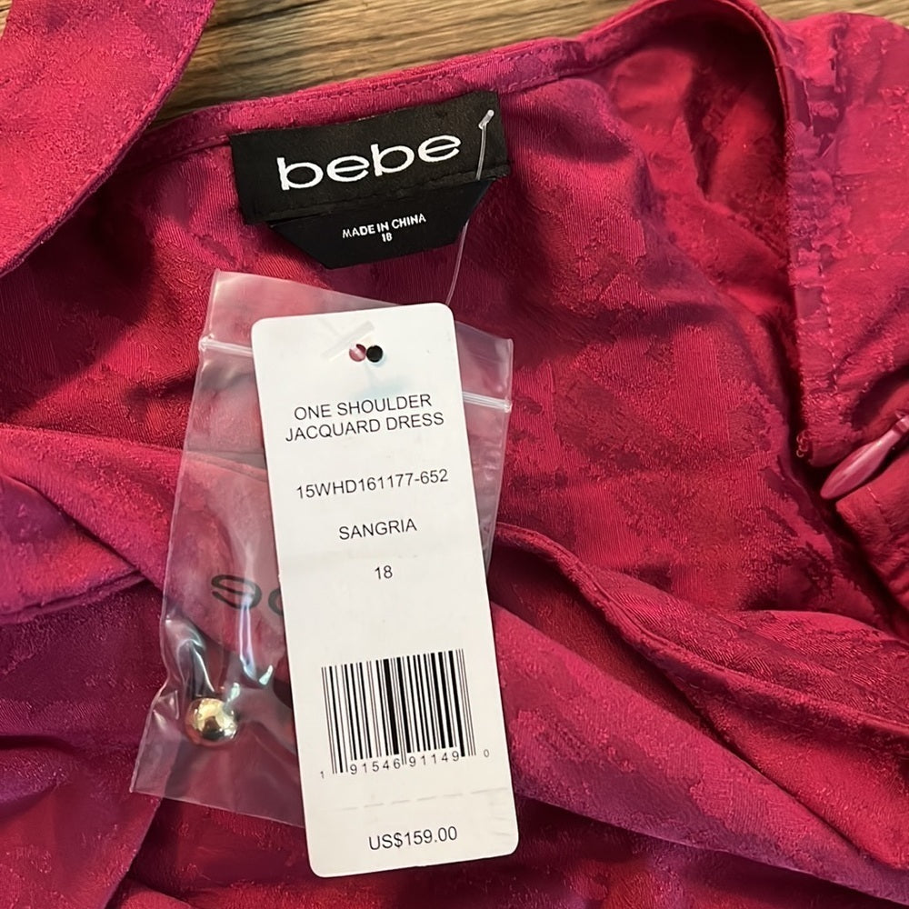 NWT Bebe one shoulder dress size 18