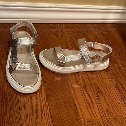 Stuart Weitzman Women’s Silver Zoelie Sandals Size 8.5