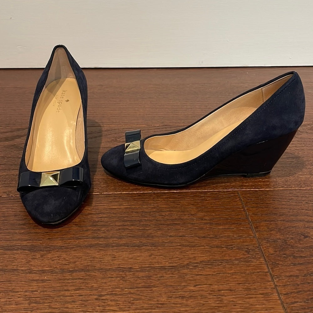 Kate Spade Women’s Navy Suede Wedges Size 9