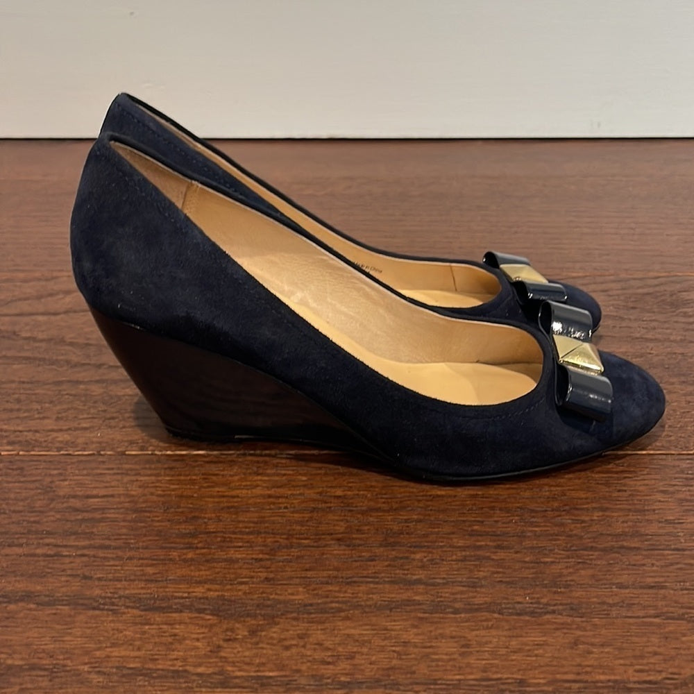 Kate Spade Women’s Navy Suede Wedges Size 9