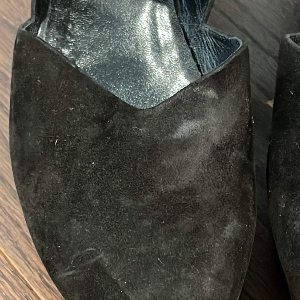 Robert Clergerie Black Suede Wedges Size 8.5