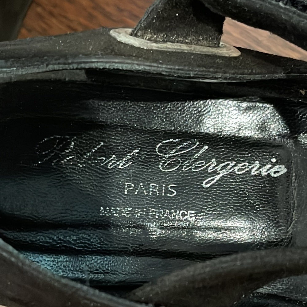 Robert Clergerie Black Suede Wedges Size 8.5