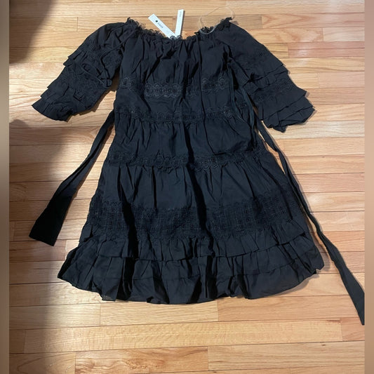 NWT Aqua Black Lacey Dress Size Large