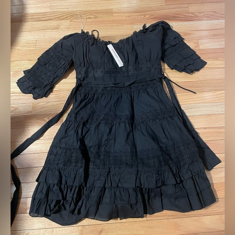 NWT Aqua Black Lacey Dress Size Large