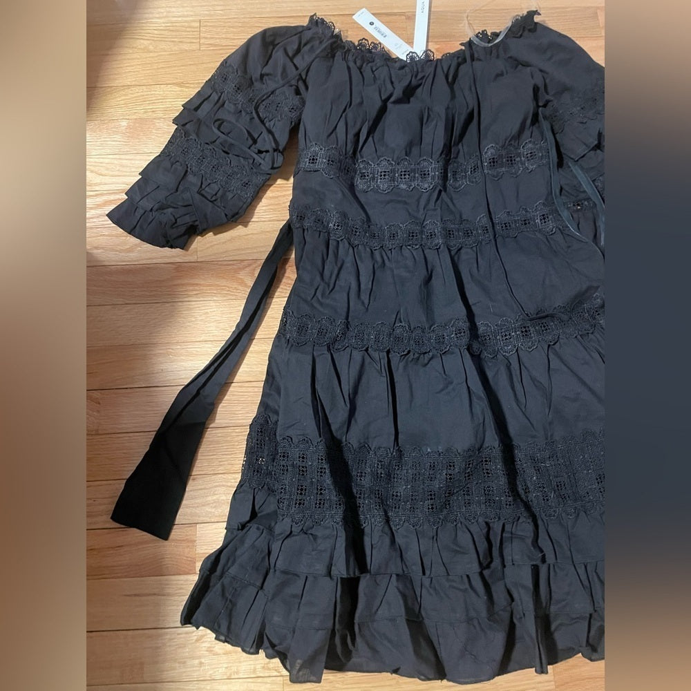 NWT Aqua Black Lacey Dress Size Large