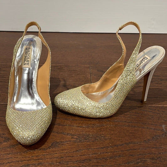 BADGLEY Mischka Rhinestone Sling Backs Size 8