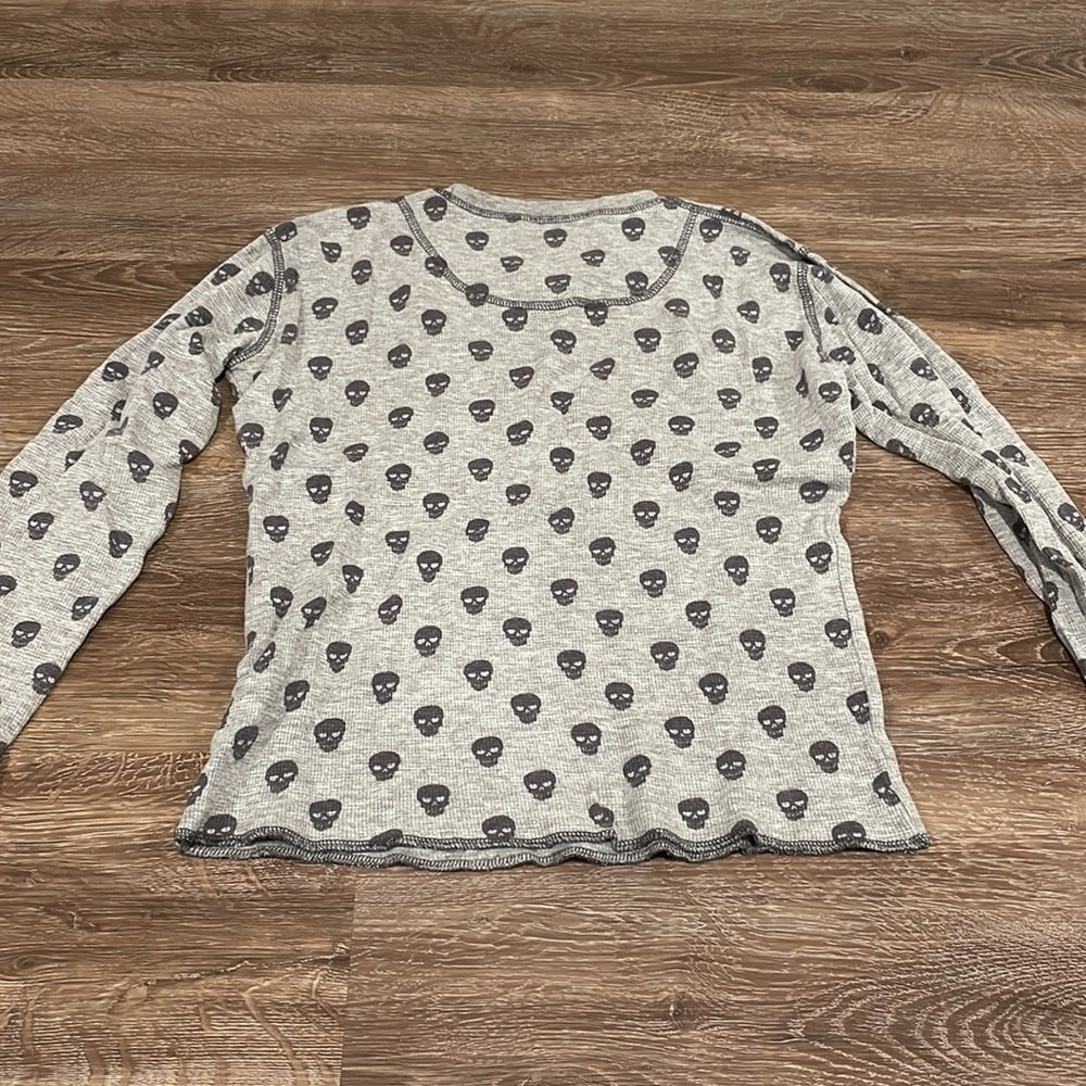 P.J. Salvage Girl’s Gray Skull Pajama Top - 12-14L