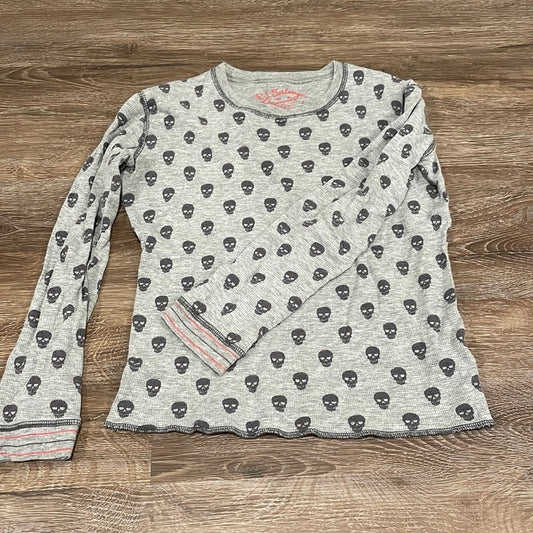 P.J. Salvage Girl’s Gray Skull Pajama Top - 12-14L